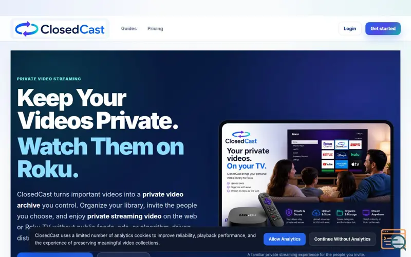 Screenshot of ClosedCast.com - ClosedCast
