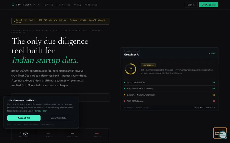 Screenshot of TruthDeck