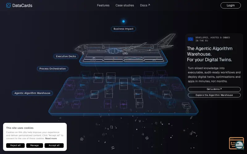 Screenshot of DataCards