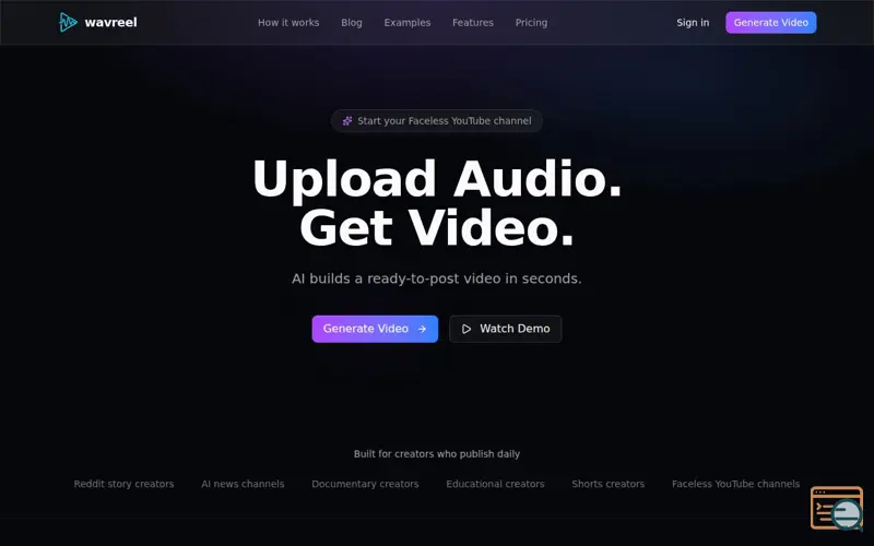 Screenshot of wavreel
