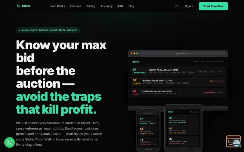 Screenshot of BIDROI