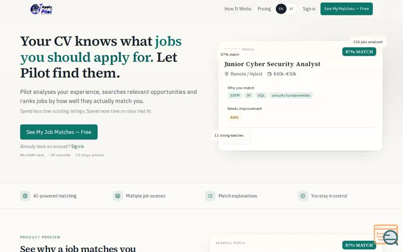 Screenshot of Apply With Pilot