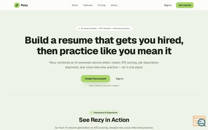 Screenshot of Rezy