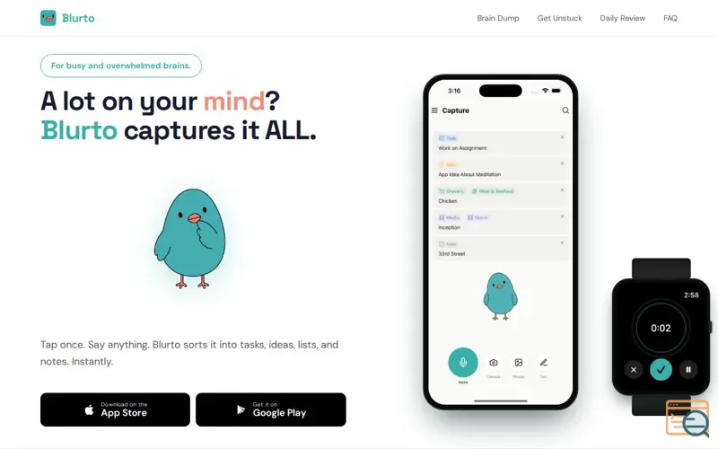 Screenshot of Blurto