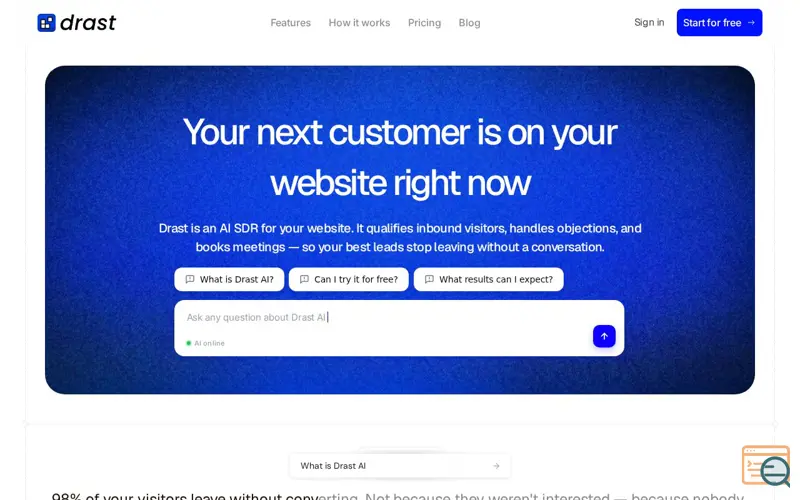 Screenshot of Drast AI