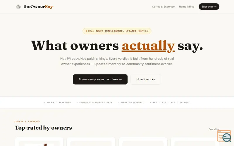 Screenshot of theOwnerSay