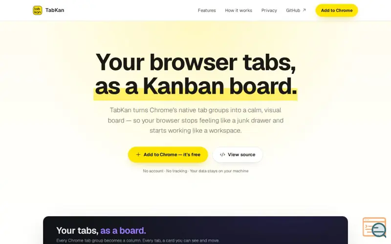 Screenshot of TabKan 