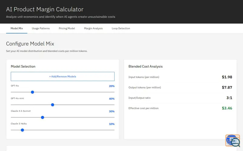 Screenshot of AI Product Margin Calculator