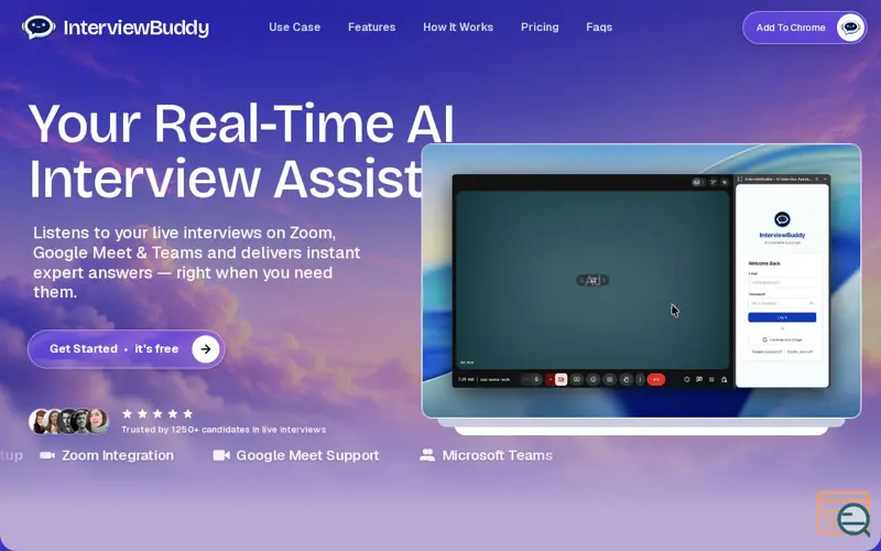 Screenshot of InterviewBuddy