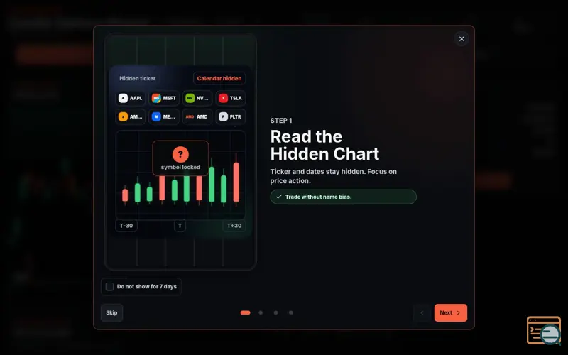 Screenshot of Candle Options Trainer