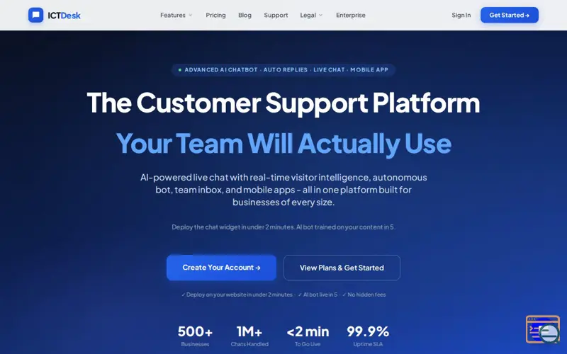 Screenshot of ICTDesk — Open Source Live Support, a launch using Rocky Linux