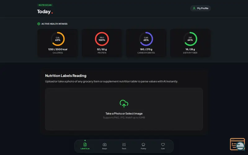 Screenshot of NutriScan