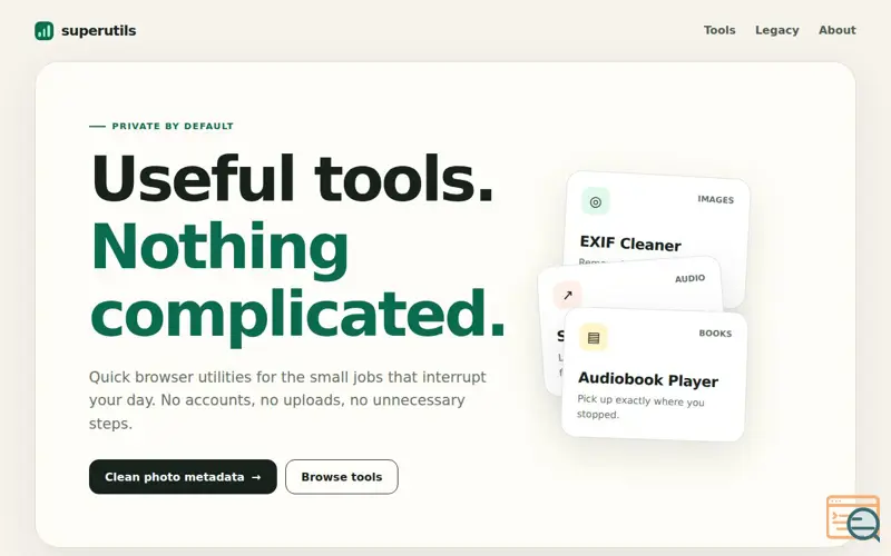 Screenshot of SuperUtils — Small tools that do one job well
