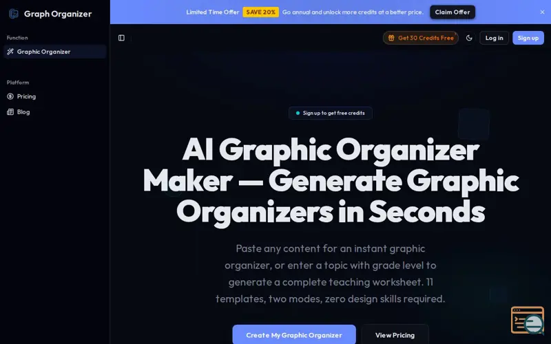 Screenshot of AI Graphic Organizer Maker