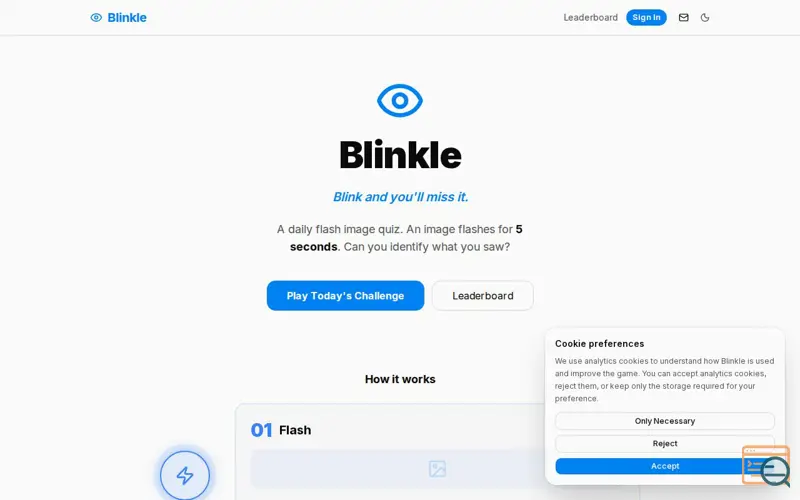 Screenshot of Blinkle