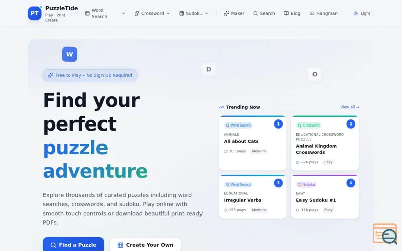 Screenshot of PuzzleTide