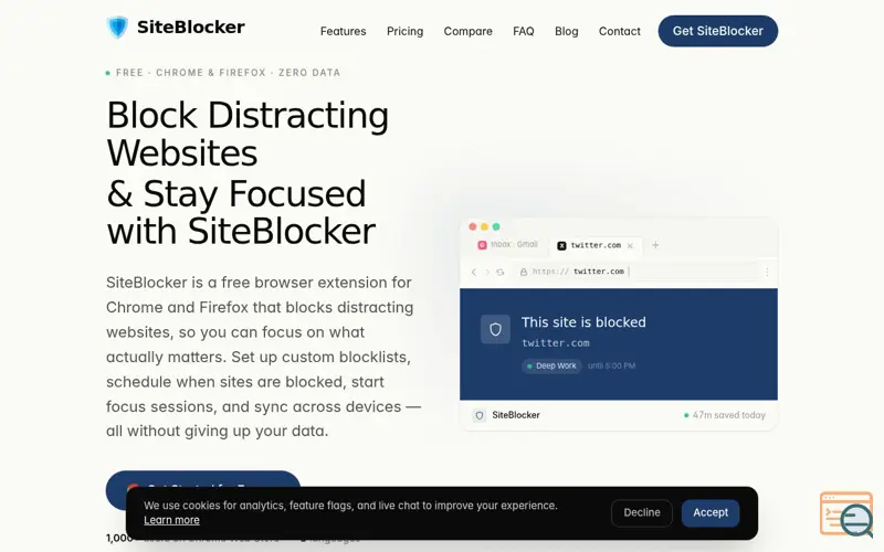 Screenshot of SiteBlocker V4