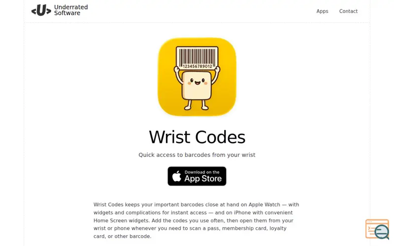 Screenshot of Wrist Codes