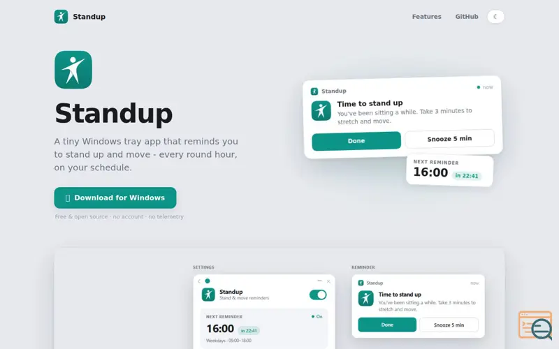 Screenshot of Standup