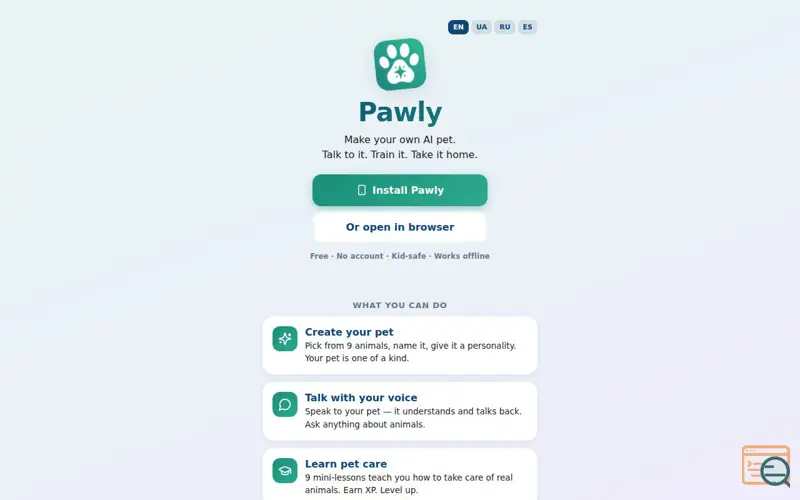Screenshot of TailsAbode Pawly