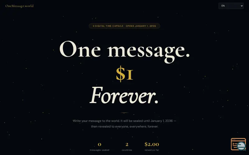 Screenshot of OneMessage.world