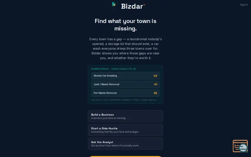 Screenshot of Bizdar