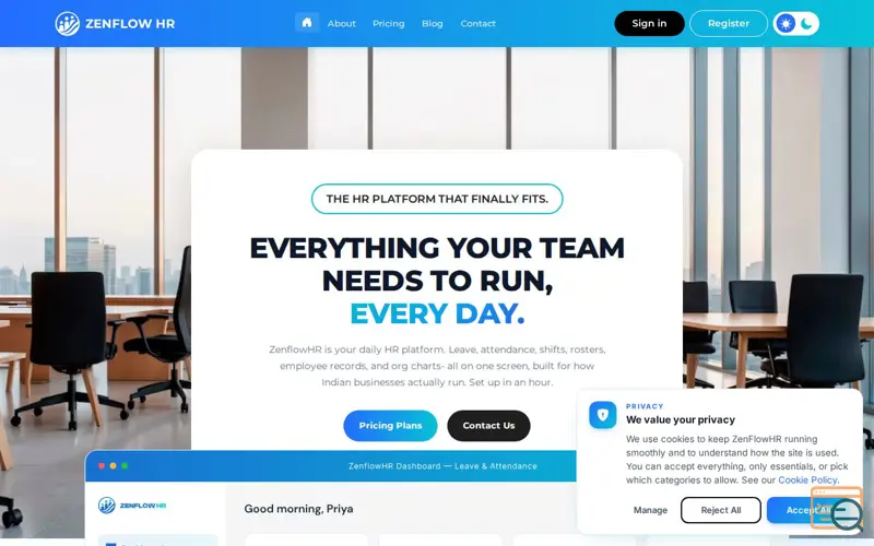 Screenshot of ZenFlowHR