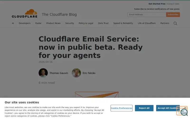 Screenshot of Cloudflare Email Service