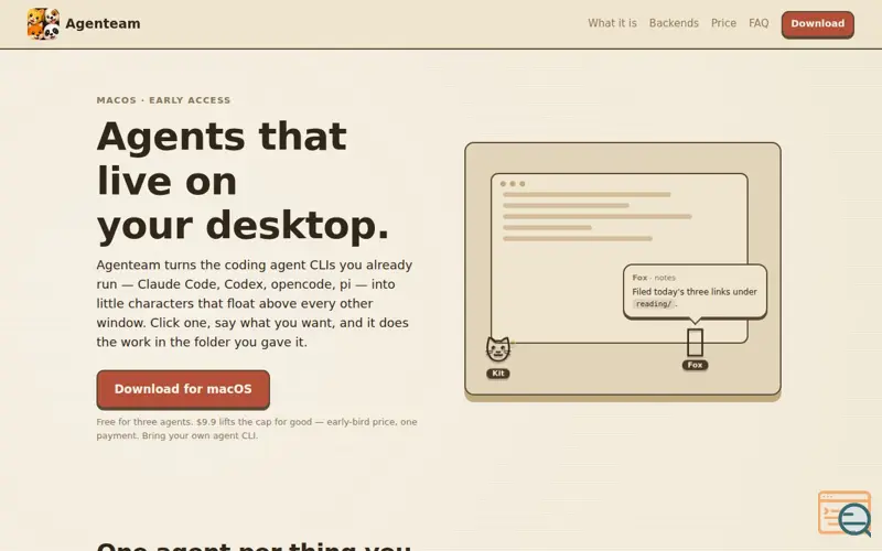 Screenshot of Agenteam