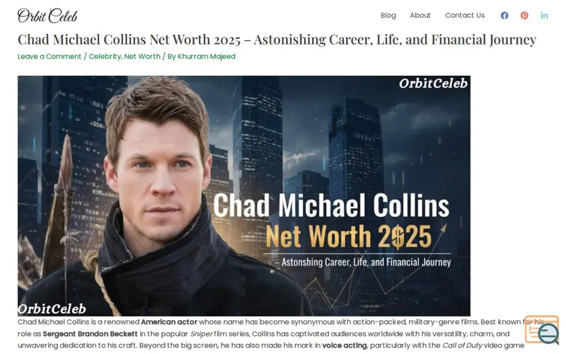 Screenshot of orbitceleb.com, a launch using Profitable CPM Rate Network