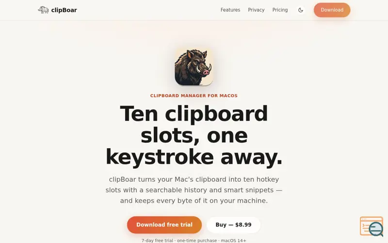 Screenshot of clipBoar