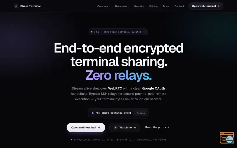Screenshot of Share Terminal