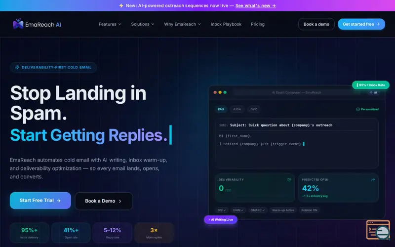 Screenshot of Emareach AI