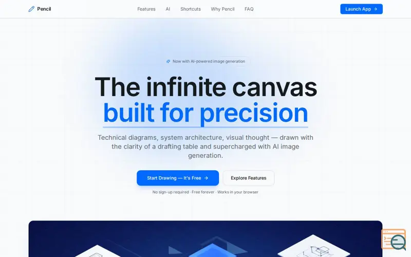 Screenshot of Pencil — Precision Infinite Canvas