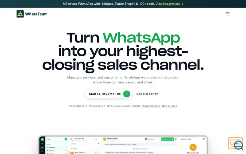 Screenshot of WhatsTeam