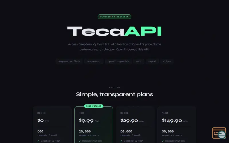 Screenshot of TecaAPI