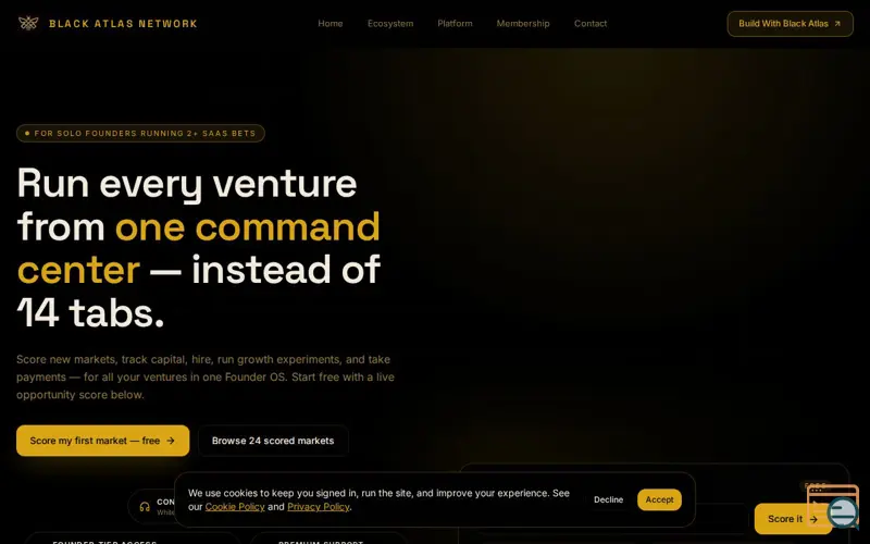 Screenshot of Black Atlas Network