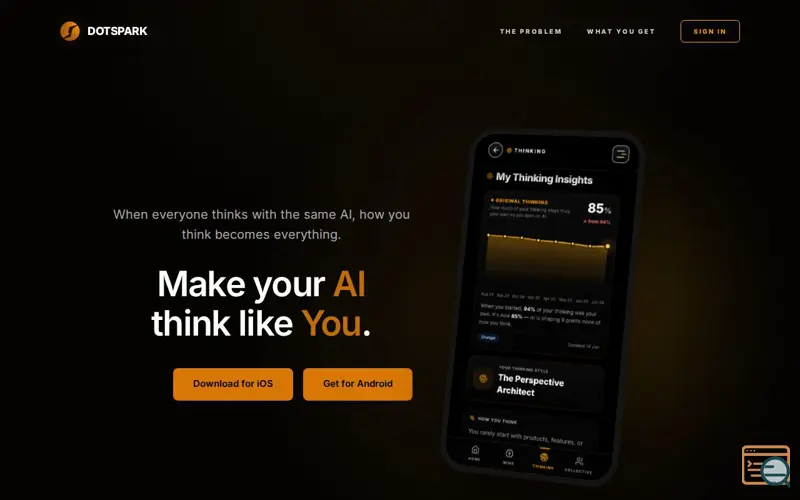 Screenshot of DotSpark
