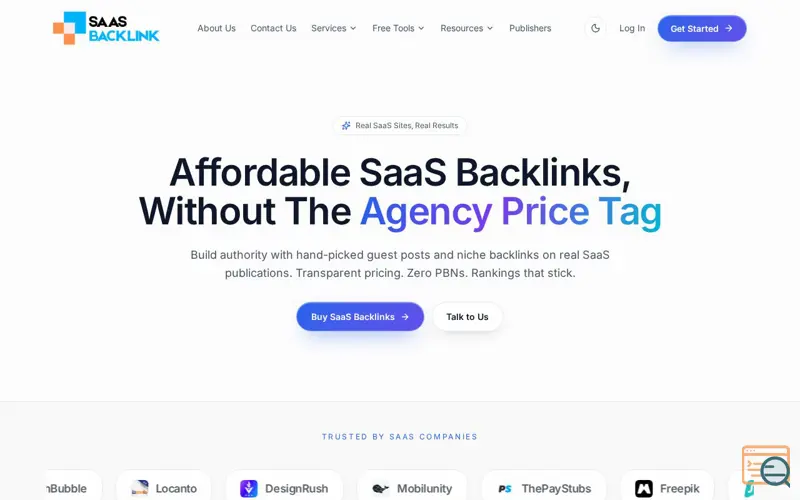 Screenshot of SaaSBacklink