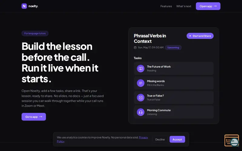 Screenshot of Noelty.io