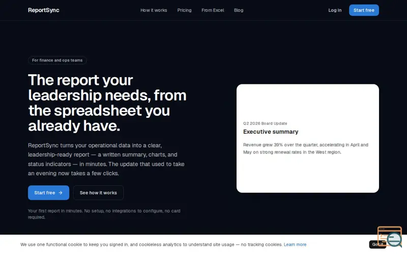 Screenshot of ReportSync
