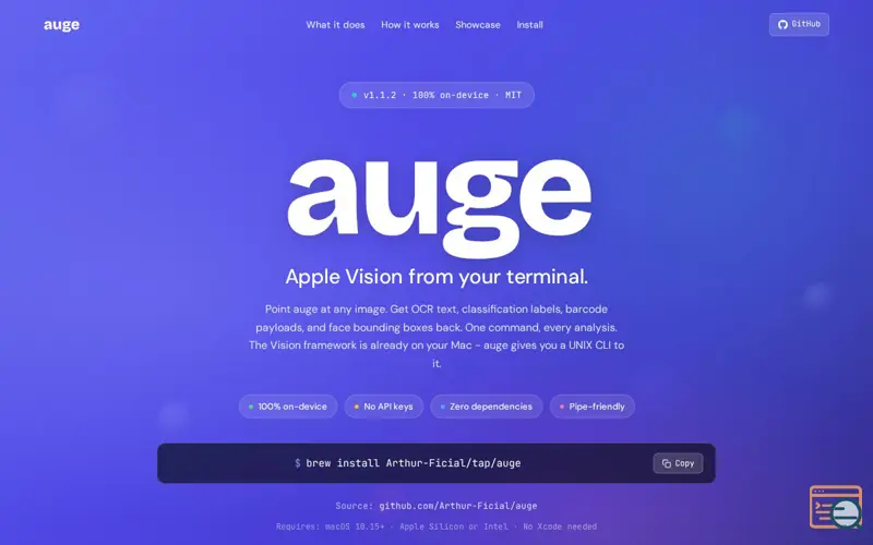 Screenshot of Auge Vision from Your Terminal