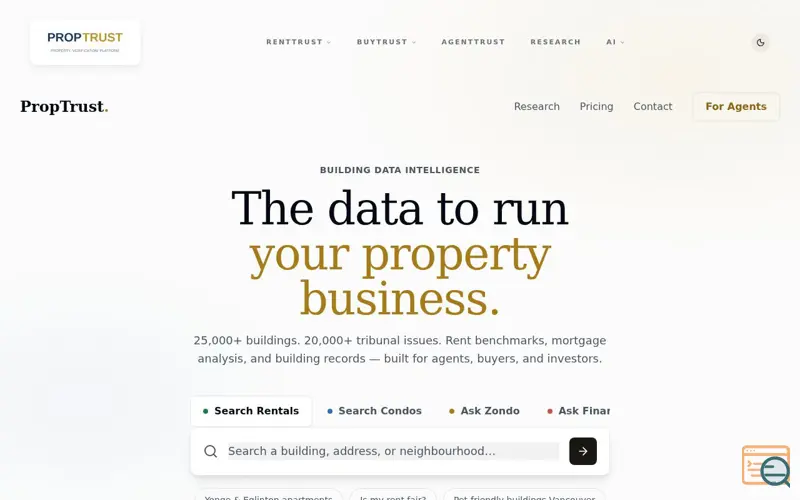 Screenshot of PropTrust, a launch using Microsoft Customer Connect