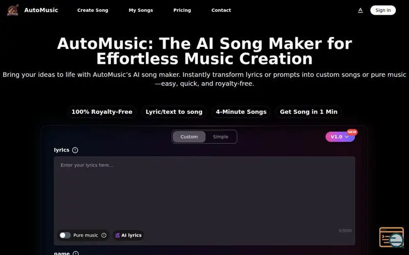 Screenshot of Automusic