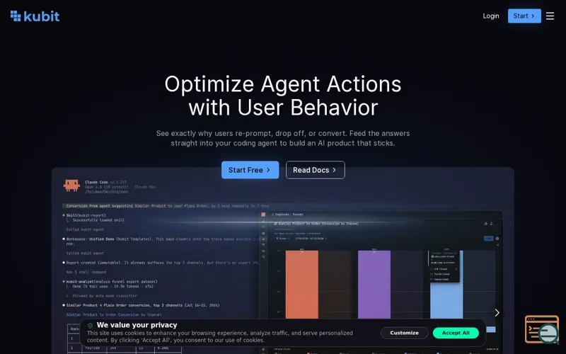 Screenshot of Product Analytics for Agents and Users