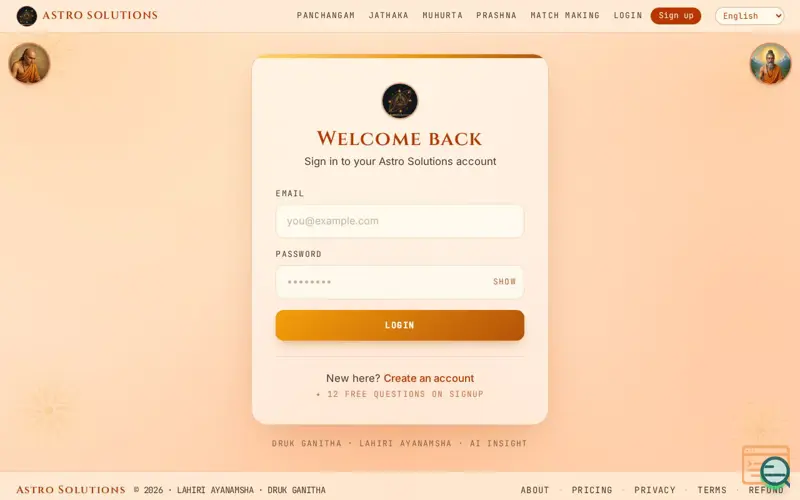 Screenshot of Astro Solutions