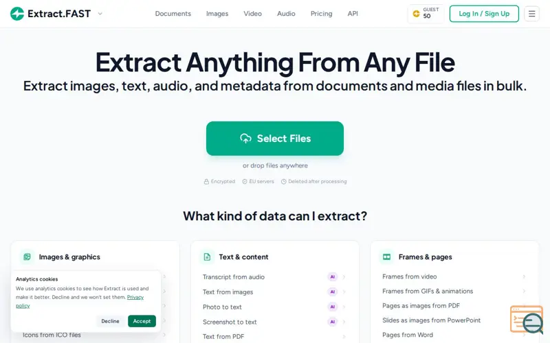 Screenshot of Extract.FAST