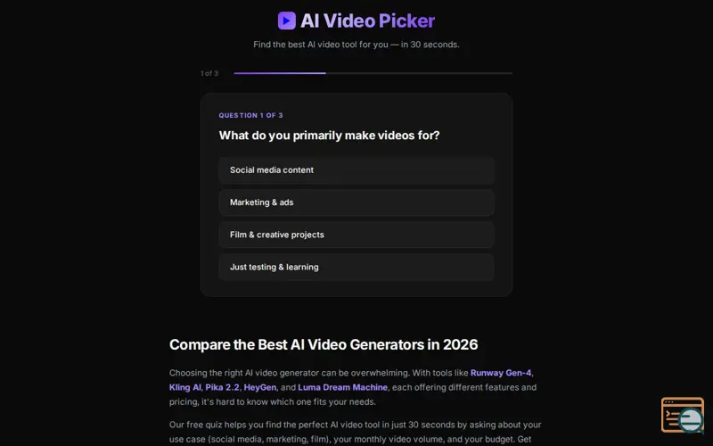 Screenshot of AI Video Picker