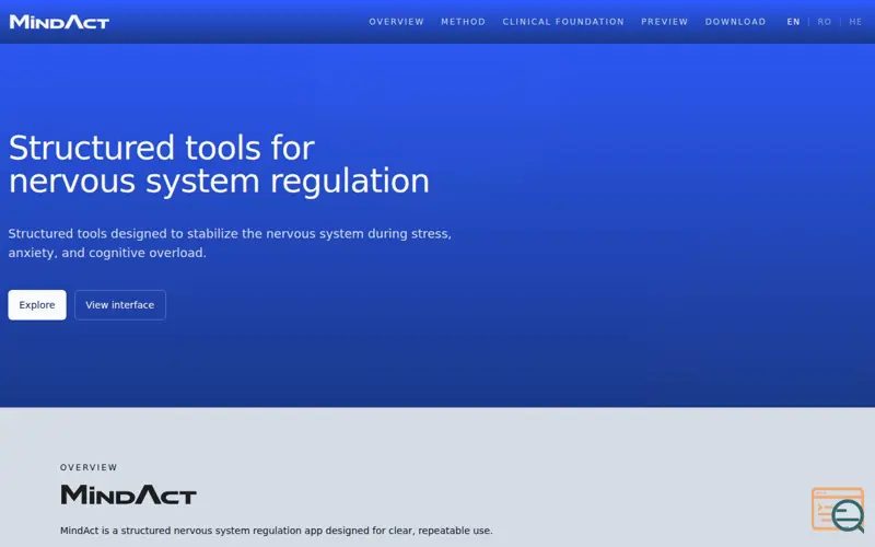 Screenshot of MindAct: Emotional Regulation