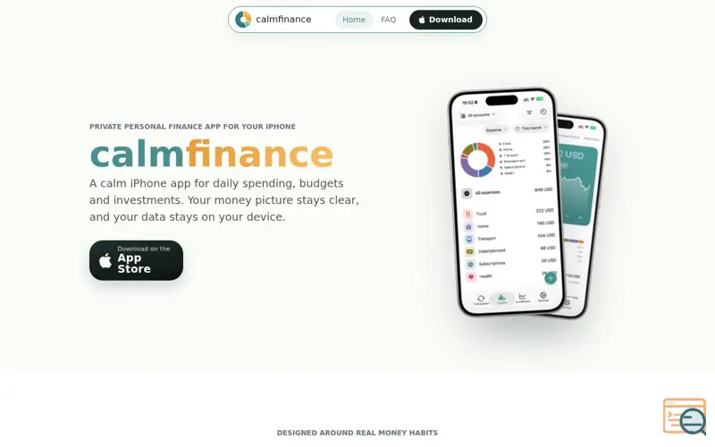 Screenshot of calmfinance